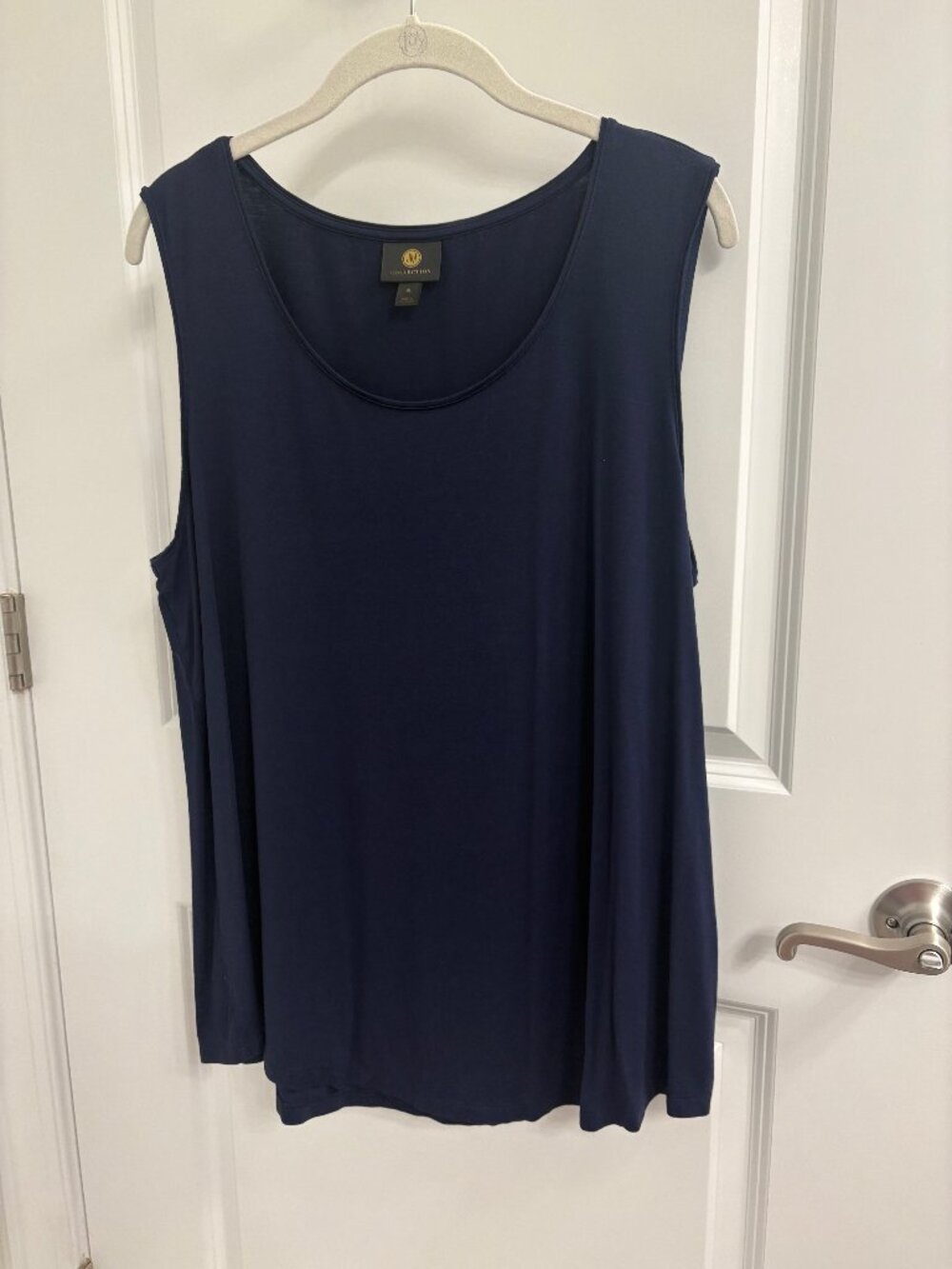 JM Collection Scoop Neck Navy Tank Top XL